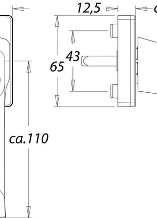 Klamka okienna EDI 1003/2035 aluminium F2 / srebrny nikiel ( 3000261190 )