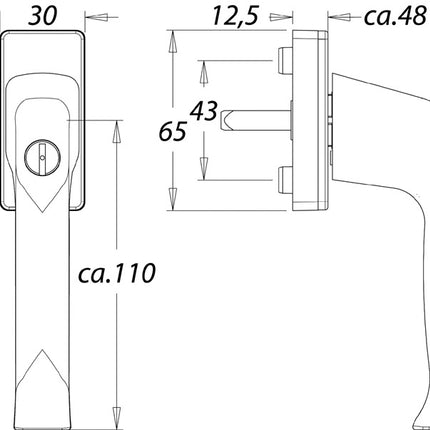 EDI Poignée de fenêtre 1003/2035 Aluminium F2 / couleur maillechort ( 3000261190 )