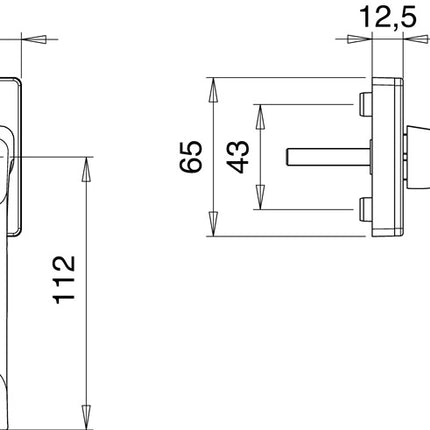 EDI Poignée de fenêtre 1003/1035 aluminium F2 / couleur maillechort ( 3000261157 )