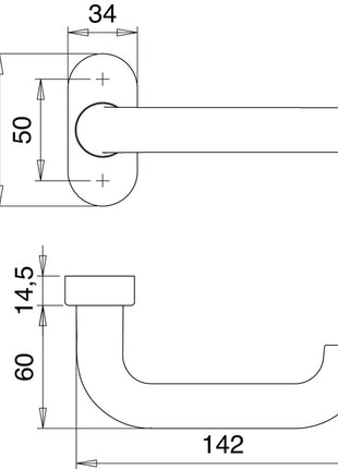 EDI Pièce de perçage de poignée anti-feu 1030/2133 Acier inoxydable EST ( 3000261222 )