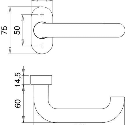 EDI Pièce de perçage de poignée anti-feu 1030/2133 Acier inoxydable EST ( 3000261222 )