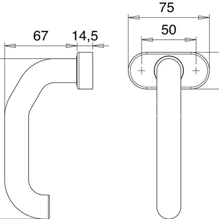 EDI Pièce de perçage de poignée anti-feu 1800/2133 Acier inoxydable EST ( 3000261244 )