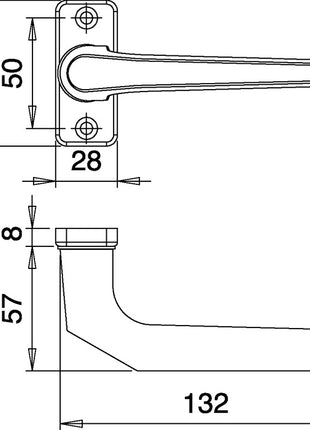 EDI Pièce de perçage de poignée de porte profilée 3314/0000 Aluminium F1 ( 3000252764 )