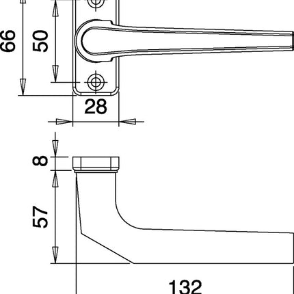 EDI Pièce de perçage de poignée de porte profilée 3314/0000 Aluminium F1 ( 3000252764 )