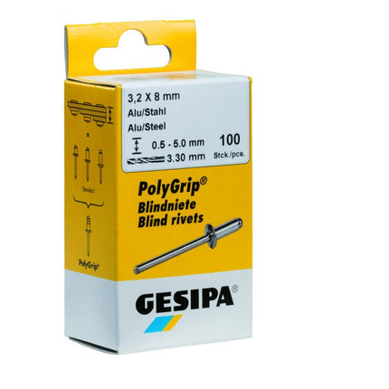 GESIPA Rivet POP PolyGrip® tige de rivet D. x l 4,8 x 10 mm ( 4000813769 )