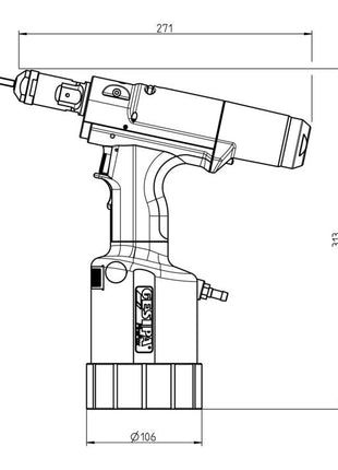 GESIPA Riveteuse d'écrous aveugles FireFox® 2 pression de service 5-7 bar ( 4000813081 )