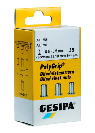 GESIPA Écrou à river PolyGrip® tige de rivet D. x l. 9 x 18 mm M6 ( 4000813829 )