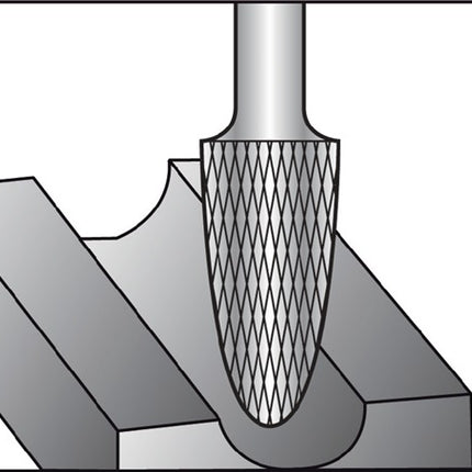 RUKO Fraise sur tige RBF D. 6 mm long. tête 18 mm D. tige 6 mm ( 4000602853 )