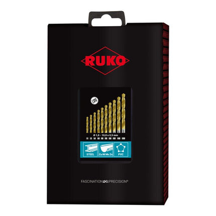 RUKO Jeu de forets hélicoïdaux DIN 338 type N Ø nominal 1-10x0,5 mm ( 4000600883 )