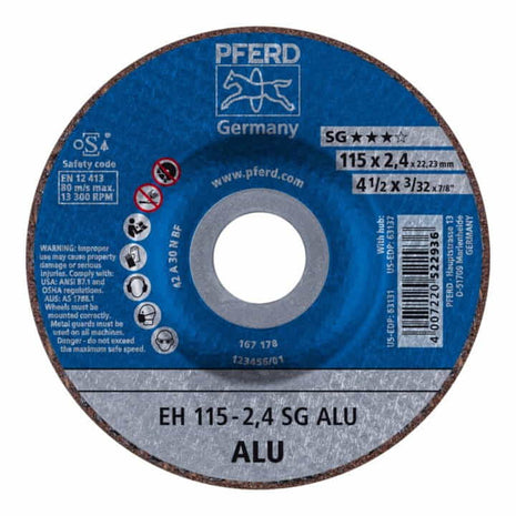 Disco de corte PFERD SG ALU D125x2,4mm acodado (4000841331)