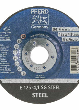 Tarcza szlifierska PFERD SG STEEL D125xS4.1mm ( 4000842014 )