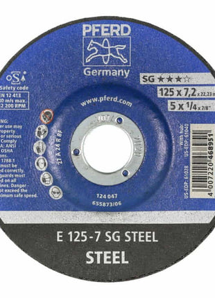 Tarcza szlifierska PFERD SG STEEL D125xS7.2mm ( 4000842705 )