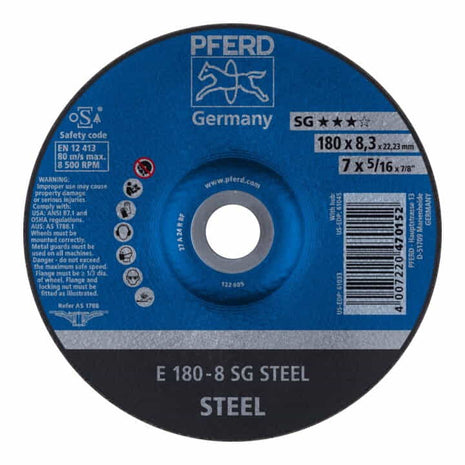 PFERD SG Disco abrasivo in acciaio D180xS8,3mm ( 4000842051 )