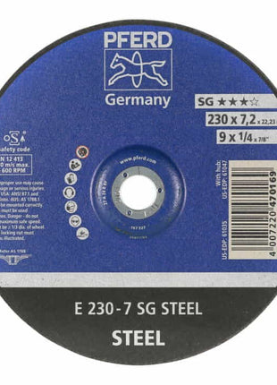 Tarcza szlifierska PFERD SG STEEL D230xS7.2mm ( 4000842715 )