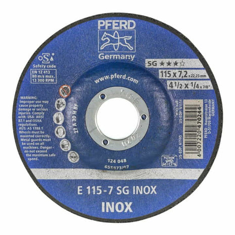 PFERD Meule à ébarber SG INOX D115xép.7,2 mm ( 4000842716 )