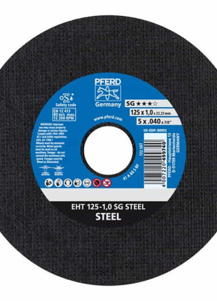 Disco de corte PFERD SG STEEL D125x1mm recto (4000841251)