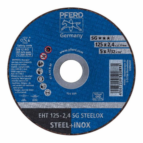 PFERD Disque à tronçonner SG STEELOX D125x2,4 mm droit ( 4000841358 )