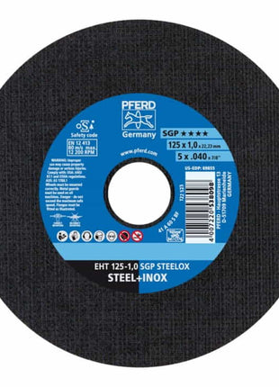 Tarcza tnąca PFERD SGP STEELOX D125x1mm prosta ( 4000843068 )