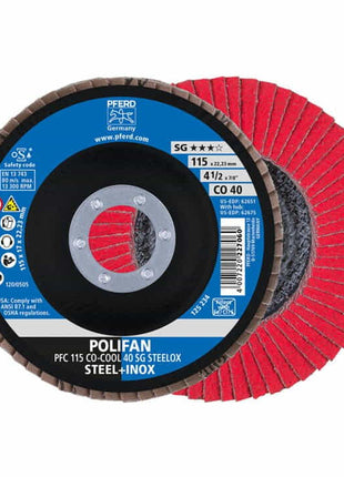 PFERD Disque à lamelles POLIFAN CO-COOL SG STEELOX D. 125 mm granulation 40 conique ( 4000842614 )