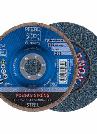 PFERD Fächerscheibe POLIFAN Z SGP STRONG STEEL Ø 125 mm Körnung 36 konisch ( 4000842892 )