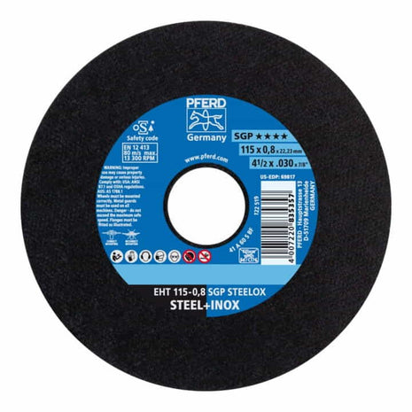 Disco de corte PFERD SGP STEELOX D115x0,8mm recto (4000841254)