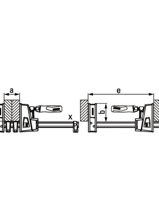 BESSEY Korpuszwinge KRE60-2K Spannweite 600 mm Ausladung 95 mm ( 4000831487 )