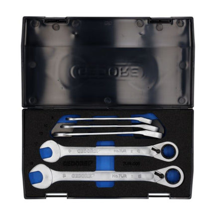 GEDORE Jeu de clés mixtes à cliquet 7 UR-005 5 pcs. ouverture de clés 8-19 mm ( 4000880491 )
