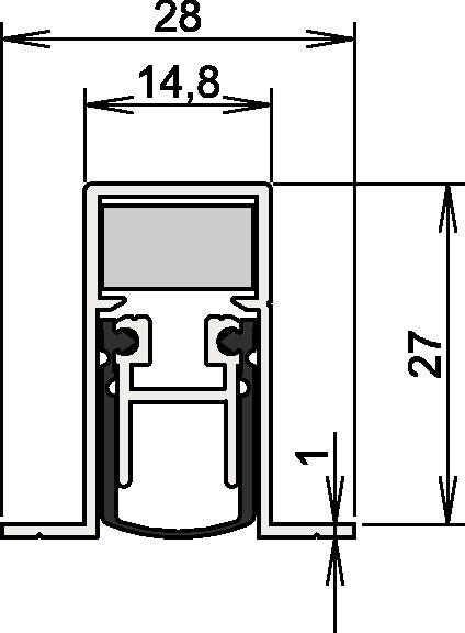 Junta de puerta ATHMER Schall-Ex® DUO L-15/28 OS 1-404 2 lados longitud 958 mm (3327023037)