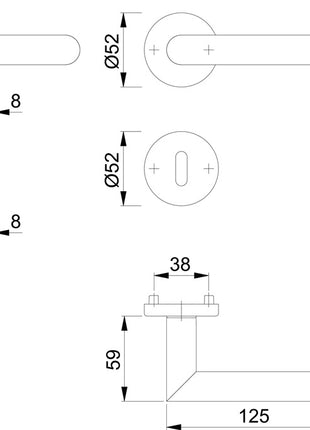 HOPPE Zestaw rozet Amsterdam E1400Z/42KV/42KVS Stal nierdzewna F9714M ( 3000209761 )