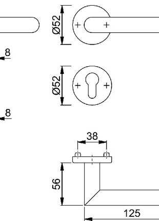 Zestaw połówek rozety HOPPE Amsterdam E1400Z/42/42S Stal nierdzewna F9714M ( 3000209767 )