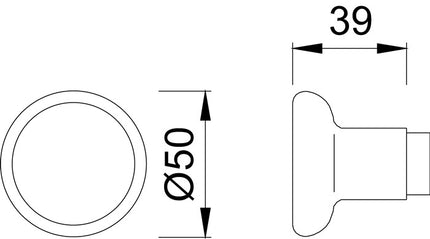 HOPPE Boutonnière 54 aluminium F1 / teinte naturelle ( 3000252730 )