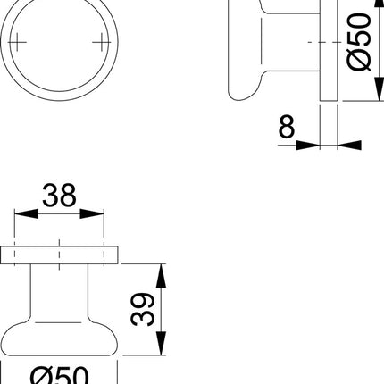 Bouton de porte HOPPE 54/11 aluminium F2 ( 3000252028 )