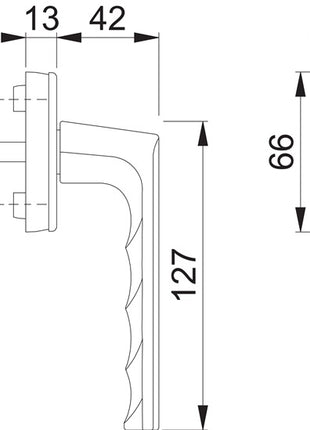 Poignée de fenêtre HOPPE Hambourg 0700L/U26 aluminium F9714M noir mat ( 3000203154 )