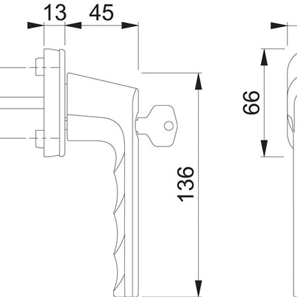 Poignée de fenêtre HOPPE Hambourg 0700LS/U26 100NM aluminium F9 aluminium couleur acier ( 3000203157 )