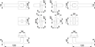 HOPPE Rosettengarnitur Dublin 1124 / 843KV/843KVS Aluminium F1 ( 3000203137 )