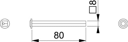 HOPPE tige carrée profilée en I tige carrée 8 x 80 mm ( 3311003020 )