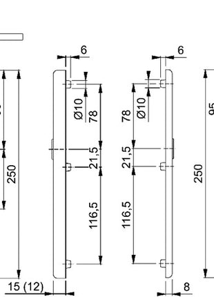 HOPPE Garniture de protection Birmingham 1117/2221A/2440 aluminium F2 ( 3000250678 )