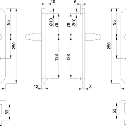 HOPPE Garniture de protection Pisa M151/361A/360 laiton F77-R ( 3000250992 )