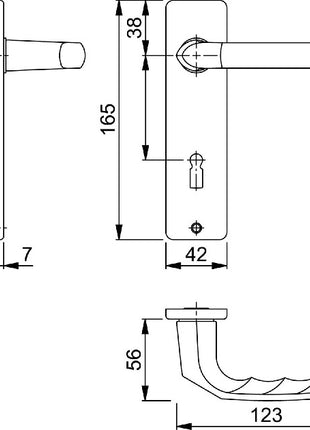 Juego de escudos cortos HOPPE Birmingham 1117/202KP/AP aluminio F2 (3000252943)