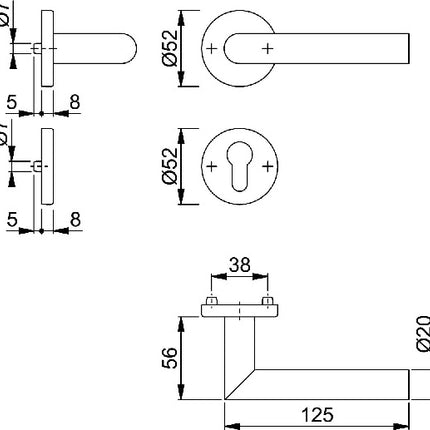 HOPPE Demi-garniture à rosette Amsterdam E1400Z/42/42S Acier inoxydable F69 ( 3000220053 )
