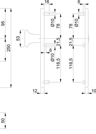 Meble HOPPE 86G/3331/3310 Aluminium F1 ( 3000209783 )