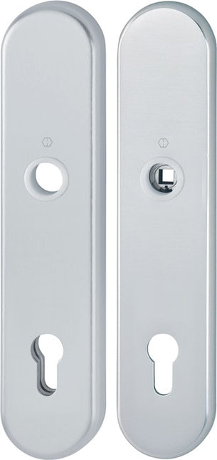 HOPPE Paire de plaques longues E3331/3310 F1 / couleur argent F1 ( 3000209802 )