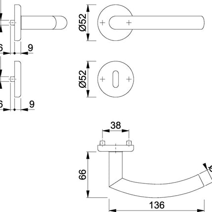 HOPPE Garniture à rosette Alta E1433Z/17KV/17KVS Acier inoxydable F69 ( 3000220080 )
