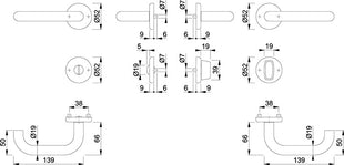 HOPPE Rosettengarnitur Baden E1388Z/17KV/17KVS Edelstahl F69 ( 3000220002 )