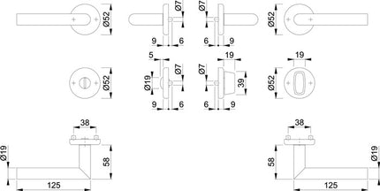 HOPPE Garniture à rosette Utrecht E1444Z/17KV/17KVS Acier inoxydable F69 ( 3000220005 )