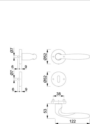 Zestaw rozet HOPPE Verona M151/42KV/42KVS mosiądz F71 ( 3000253732 )