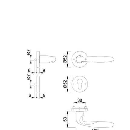 HOPPE Garniture à rosette Verona M151/42KV/42KVS Laiton F71 ( 3000253733 )