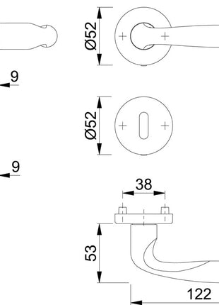 Zestaw rozet HOPPE Verona M151/42KV/42KVS mosiądz F98-R ( 3000253738 )