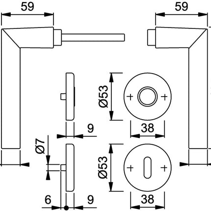HOPPE Paire de béquilles Amsterdam 1400 Aluminium F1 ( 3000252095 )