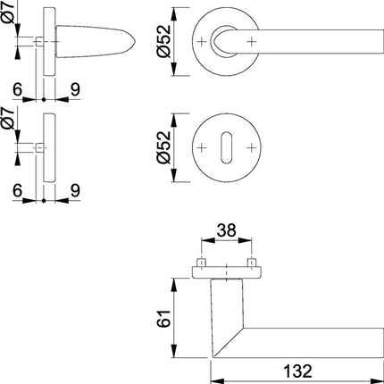 HOPPE Garniture à rosette Stockholm 1140/42KV/42KVS aluminium F1 ( 3000252243 )